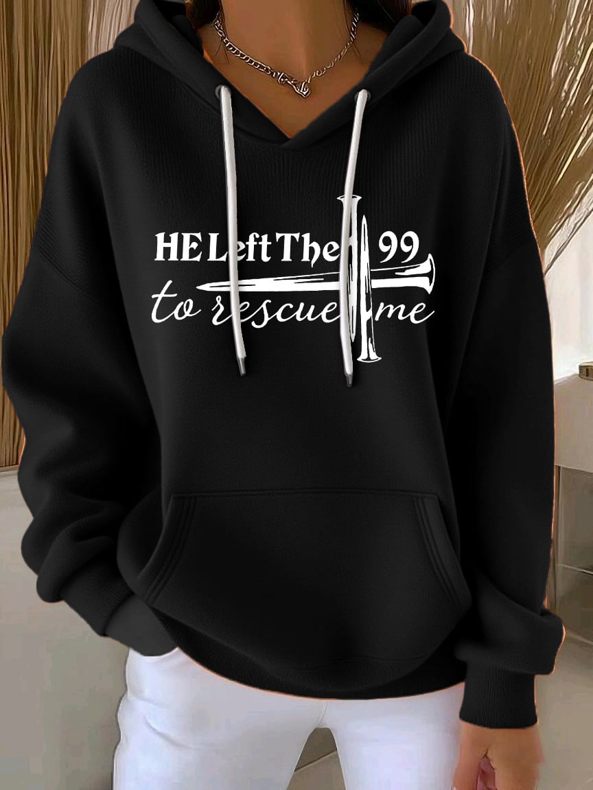 Women's Faith Print Casual Hoodie