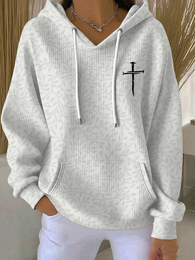 Women's Faith Cross Print  Hoodie