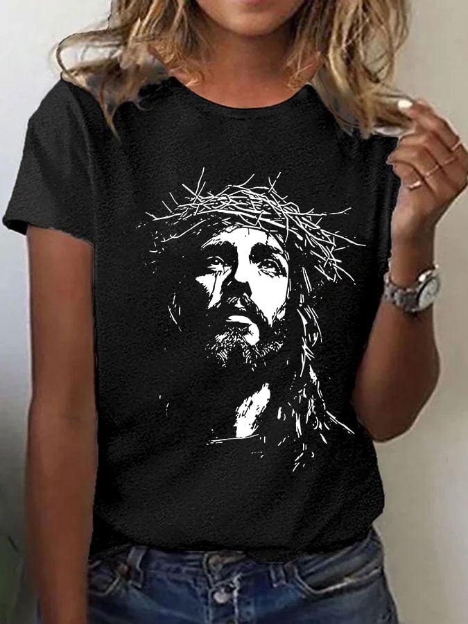 Women'S Casual Faith In Jesus Short Sleeve T-Shirt