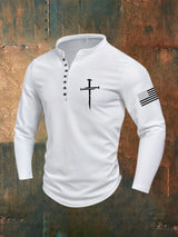 Men'S Classic Cross Print Top