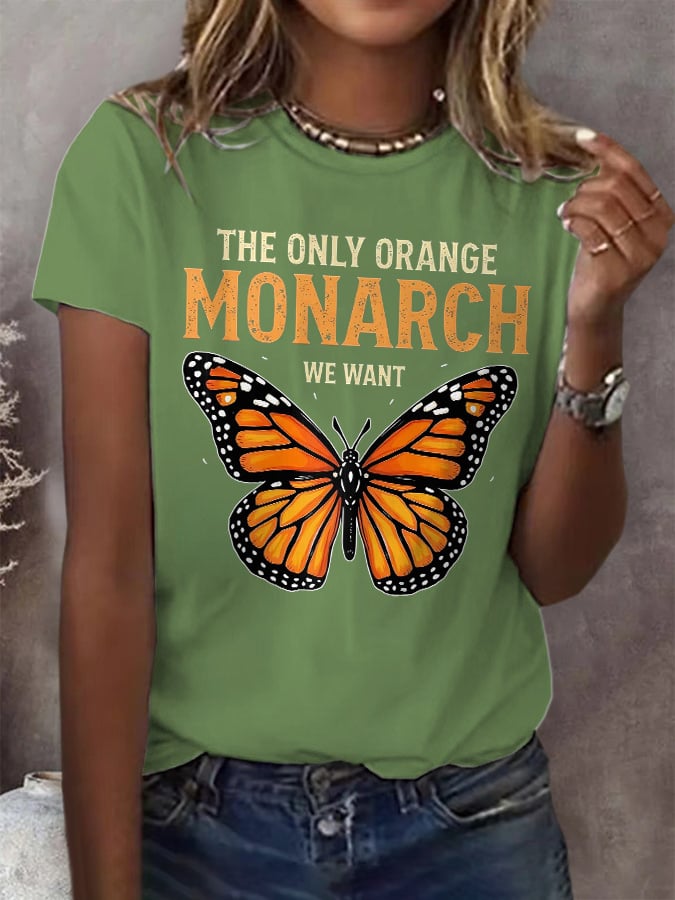 🔥Buy 3 Get 15% Off🔥Retro The Only Orange Monarch We Want Print T-Shirt