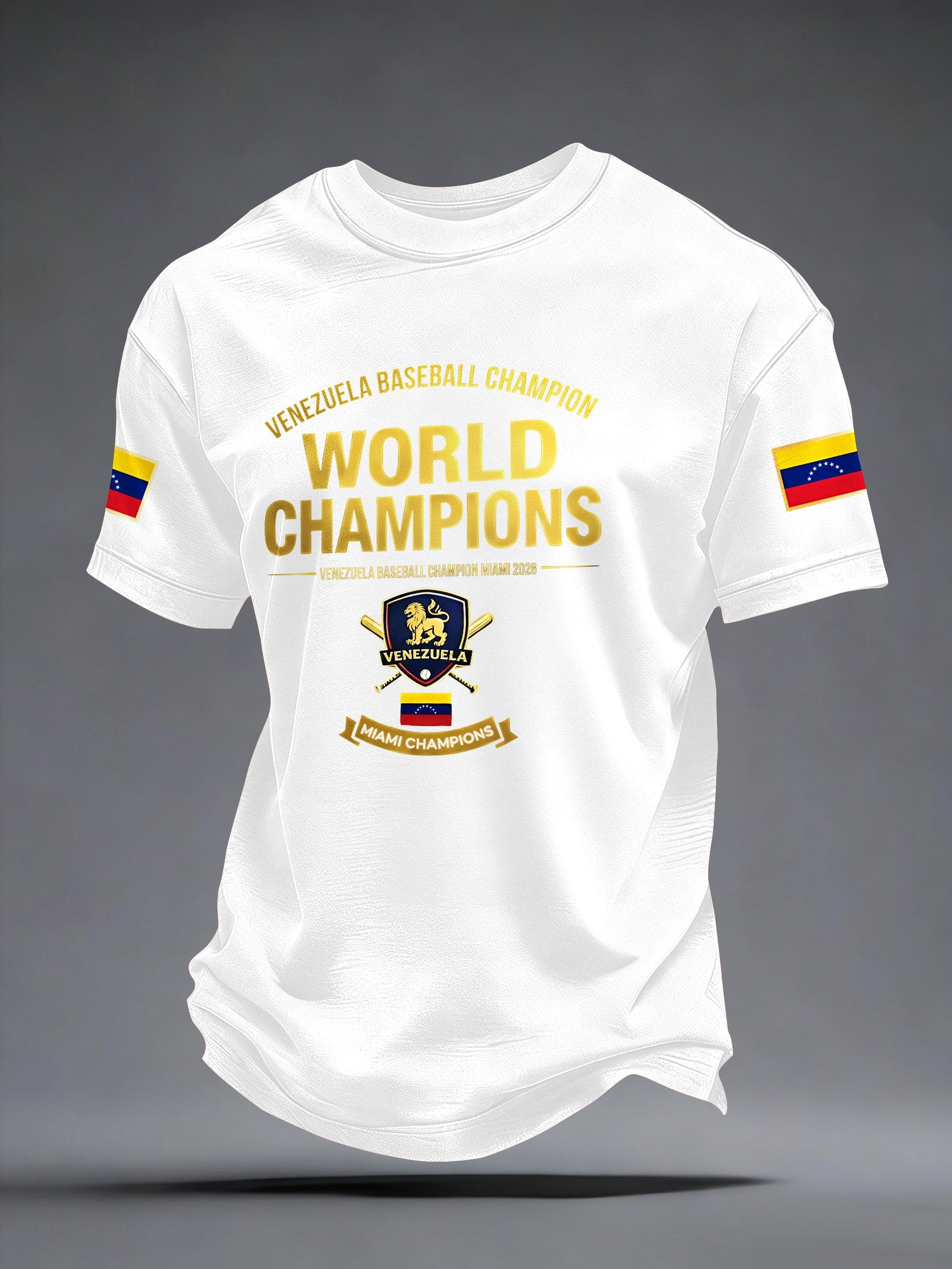 Men's Venezuelan Baseball Champions Print Casual T-shirt
