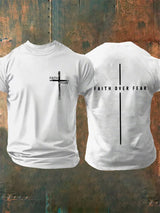 🔥Buy 3 Get 15% Off🔥Men's Faith Over Fear Printed Casual T-Shirt