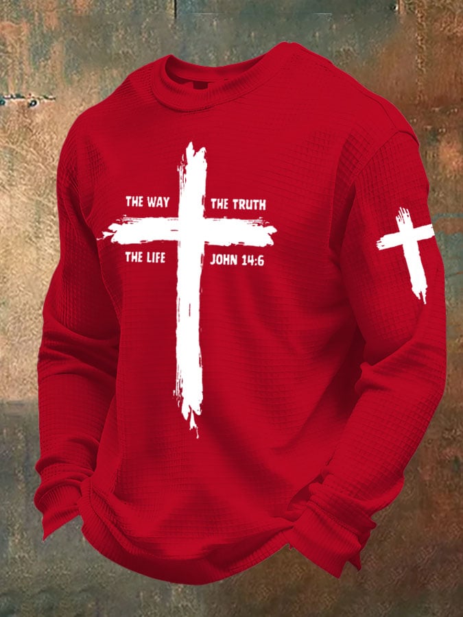 Men's Jesus The Way The Truth The Life  Waffle T-Shirt