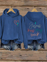 Women's Jesus Has My Back Print  Sweatshirts