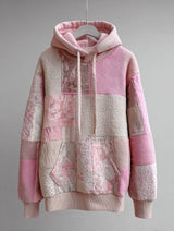 Women's Breast Cancer Patchwork Art Print Sweatshirt
