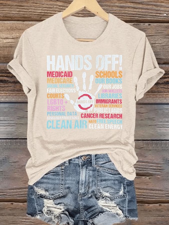 🔥Buy 3 Get 15% Off🔥Women's  HANDS OFF! Print T-Shirt