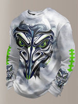 Men's Football Waffle Fabric Long-sleeved T-shirt