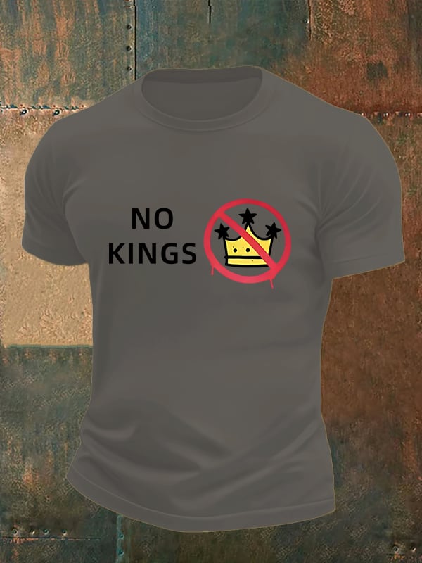 🔥Buy 3 Get 15% Off🔥Men's   NO KINGS Print T-Shirt