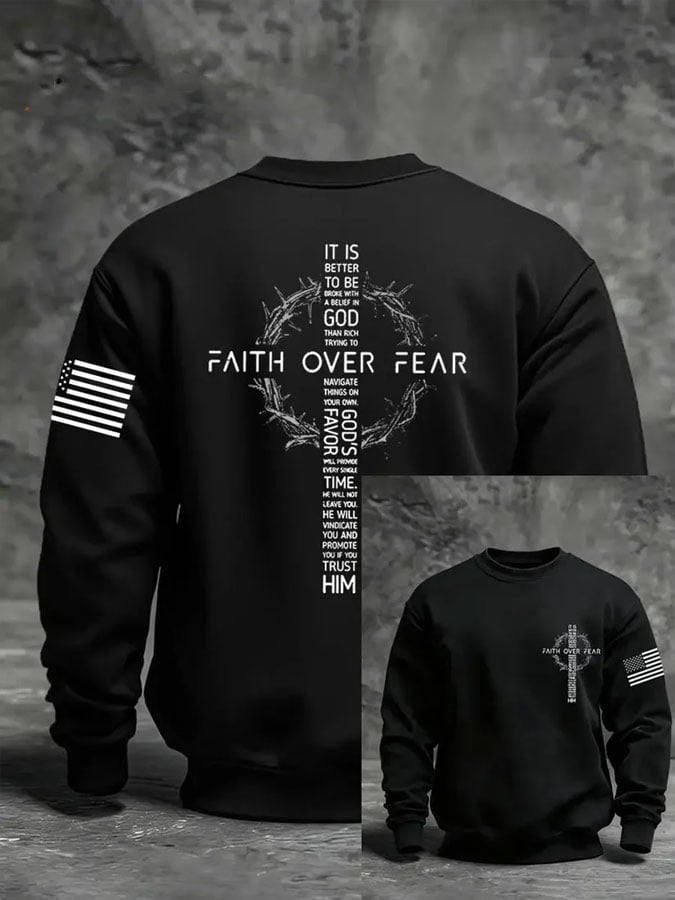 Men's Faith Print Casual Sweatshirt