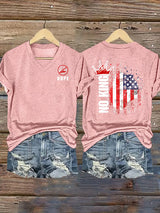 🔥Buy 3 Get 15% Off🔥Women's  NOPE No King American Flag  Print T-Shirt
