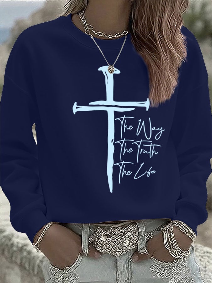 Women's Jesus The Way The Truth The Life Print Sweatshirt