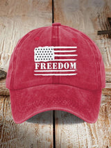 Unisex Freedom American Flag Print Baseball Cap