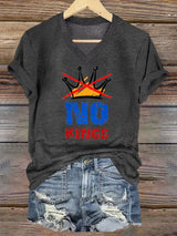 🔥Buy 3 Get 15% Off🔥V-Neck Retro No Kings Print T-Shirt
