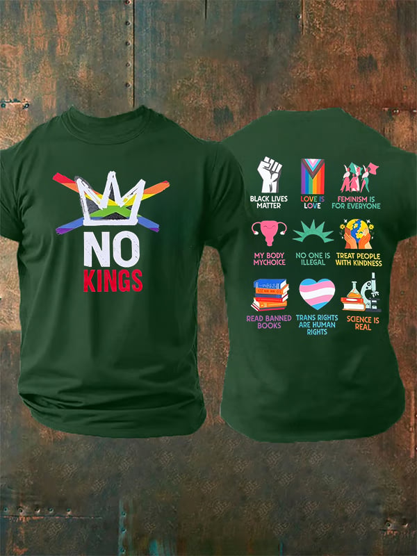 🔥Buy 3 Get 15% Off🔥Men's  No Kings Print T-Shirt