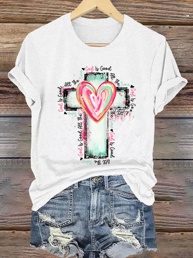 Women'S Casual Faith(God Is Good All The Time) T-Shirt
