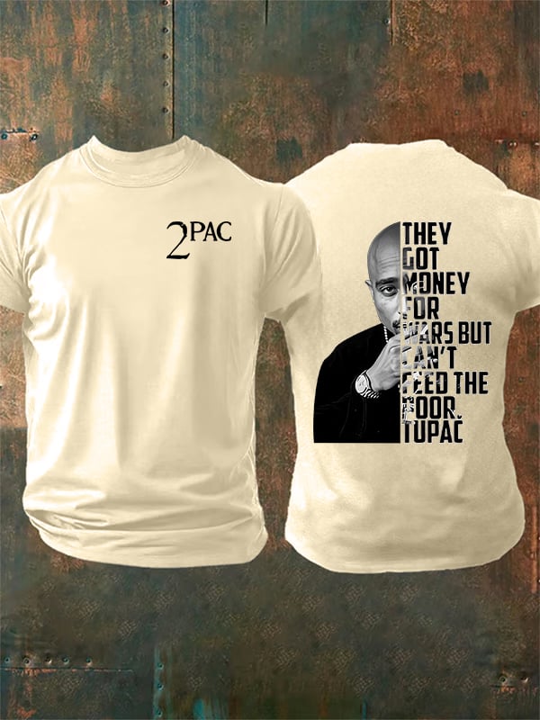 🔥Buy 3 Get 15% Off🔥Men's  2Pac Rapper  Print  T-Shirt