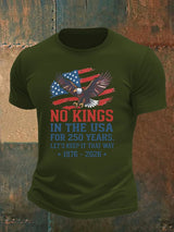 🔥Buy 3 Get 15% Off🔥Men's   No Kings USA Patriotic Tee ,250 Years of Democracy printed T-shirt