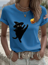 🔥Buy 3 Get 15% Off🔥Women's casual black cat FDT resistance T-shirt