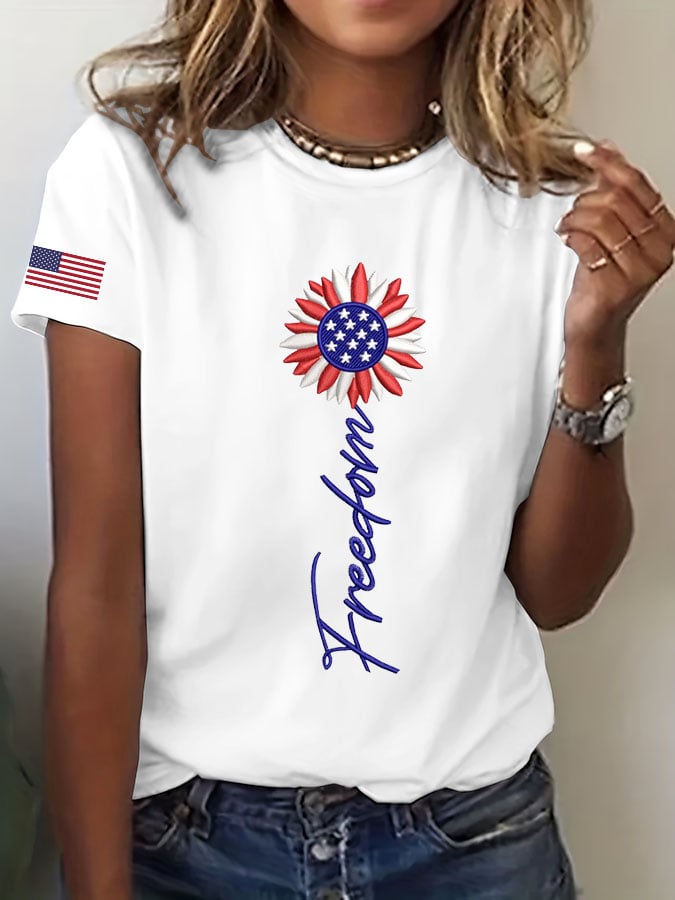 Women's Sunflower "Freedom" Printed T-Shirt