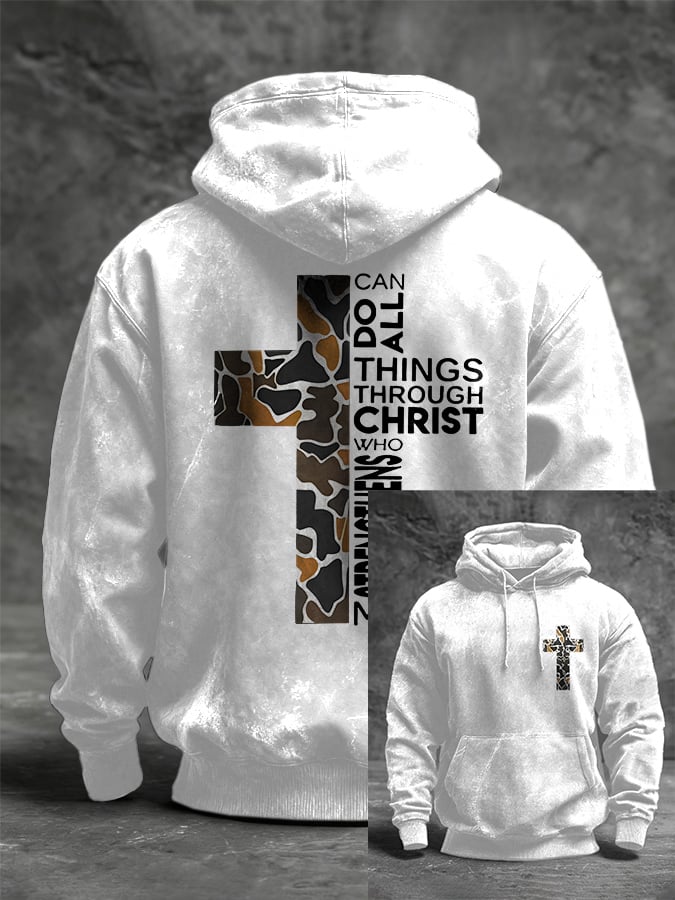 🔥Buy 3 Get 15% Off🔥Men's I can do all things through Christ who strengthens me.  Printed Casual Hoodie