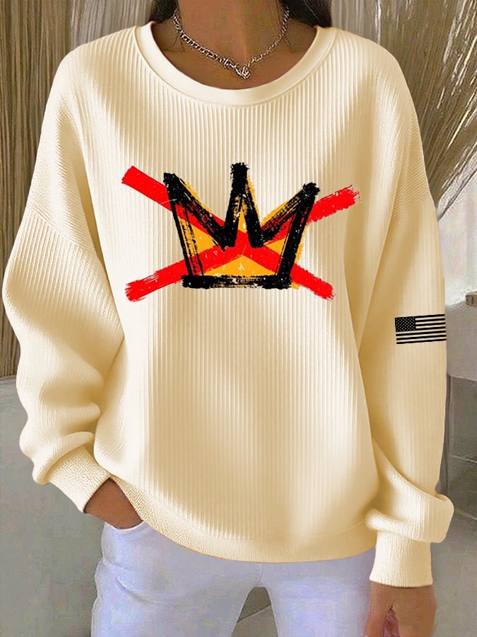 🔥Buy 3 Get 15% Off🔥Women's No Kings Printed Casual Sweatshirt