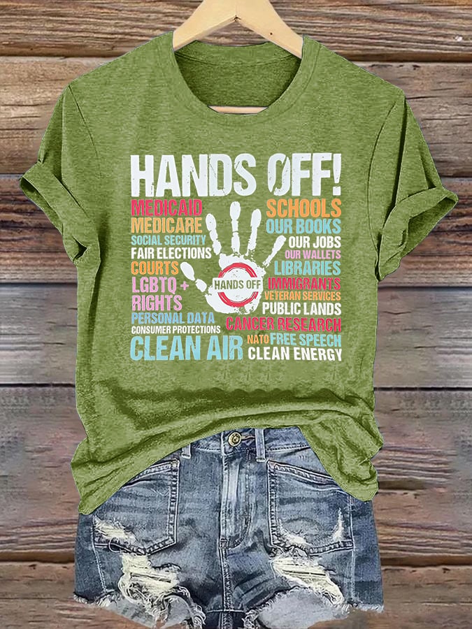 🔥Buy 3 Get 15% Off🔥Women's  HANDS OFF! Print T-Shirt