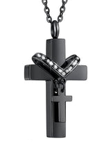 Memorial Pet Urn Cross Stainless Steel Necklace