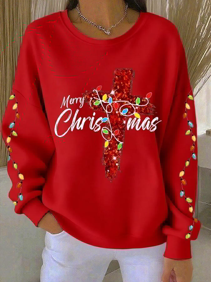 Women's Christmas Christ Merry Christmas Printed Casual T-shirt