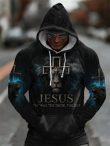 Men's Casual Printed Hooded Sweatshirt