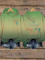 Women's Jesus Has My Back Print  Sweatshirts