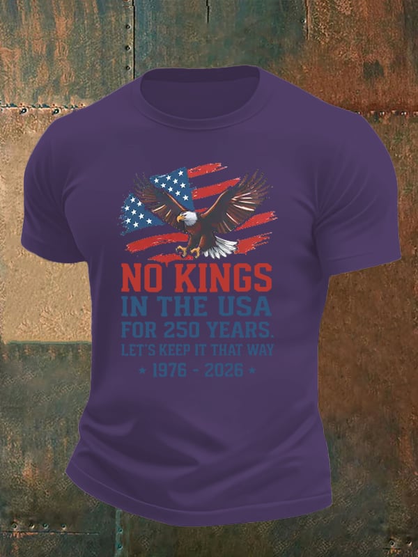 🔥Buy 3 Get 15% Off🔥Men's   No Kings USA Patriotic Tee ,250 Years of Democracy printed T-shirt