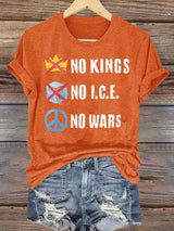 🔥Buy 3 Get 15% Off🔥Women's  No Kings  Print  T-Shirt