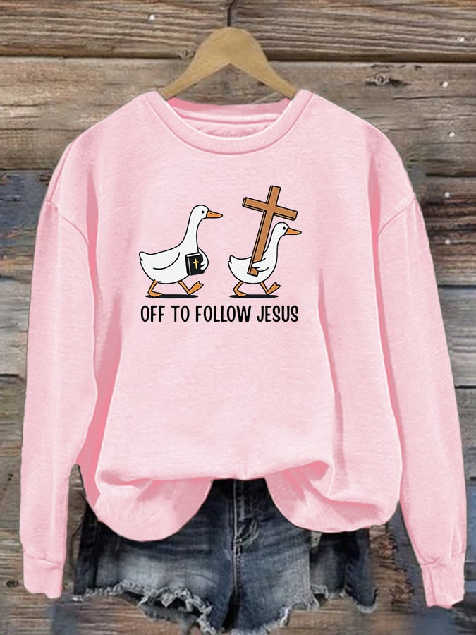 Women's   OFF TO FOLLOW JESUS  printed Sweatshirt