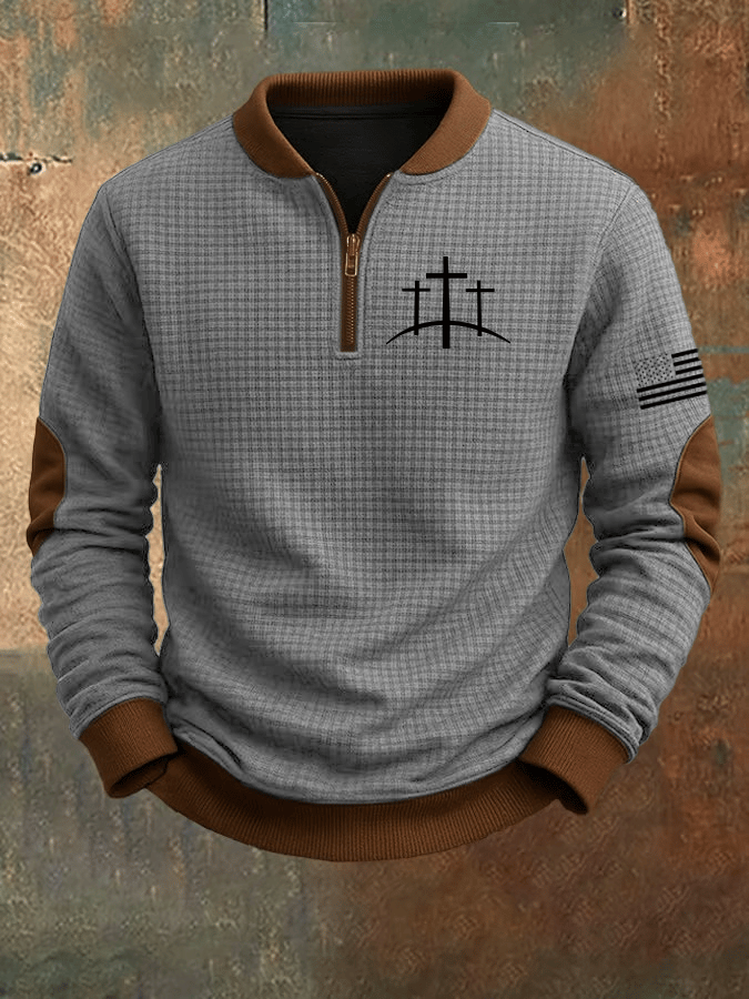 Men's Faith Print Jacquard Zip-Up Sweatshirt