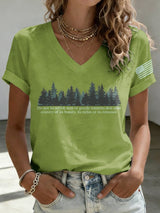 V-Neck Retro Resist Save The Forest Service Do Not Let Selfish Men Or Greedy Interests Skin Your Country Of Its Beauty, Its Riches Or Its Romance Print T-Shirt
