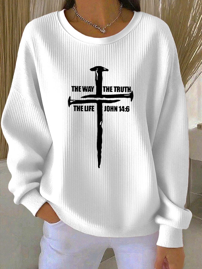 Women's Casual His Way Is Better Print Sweatshirt