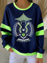 Women's Football Print Casual Sweatshirt