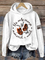 🔥Buy 3 Get 15% Off🔥Retro The Only Orange Monarch I Want Monarch Butterflies Print Hoodie