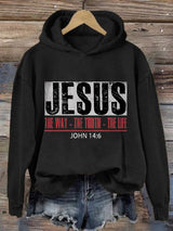 Women's Jesus The Way. The Truth. The Life.  Print Hoodie