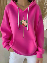 Women's Faith Striped Casual Hooded Sweatshirt