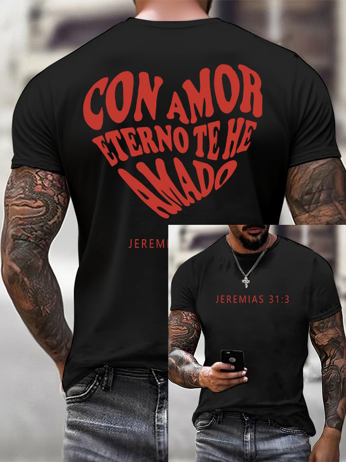 Men'S Casual Faith Print T-Shirt