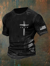 🔥Buy 3 Get 15% Off🔥Men's Vintage Faith Cross Print Casual T-Shirt