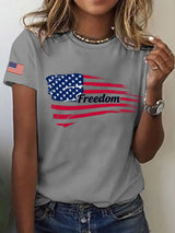 Women's Freedom Print Casual T-Shirt