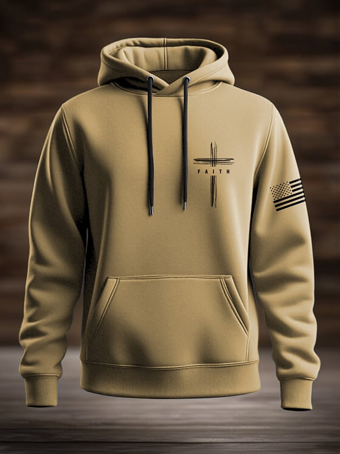 Men's Casual Solid Color Multi-Color Faith Hoodie