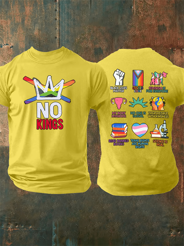 🔥Buy 3 Get 15% Off🔥Men's  No Kings Print T-Shirt