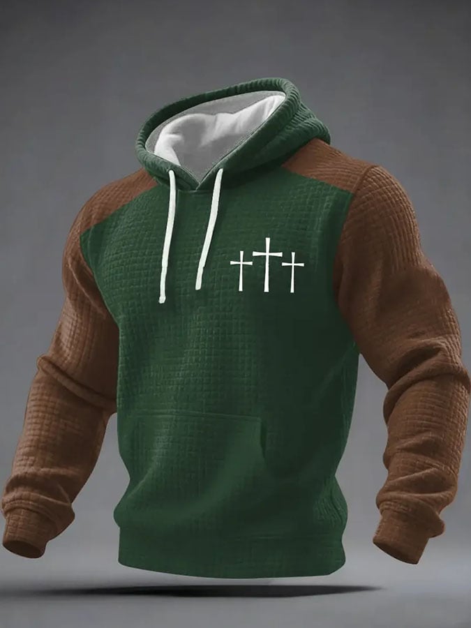 Men'S Casual Printed Hooded Sweatshirt