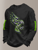 Men's Football Waffle Fabric Long-sleeved T-shirt