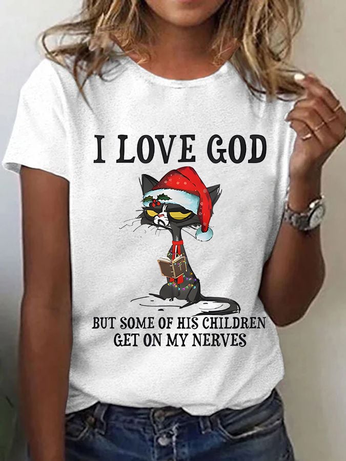 I Love God Christian Christmas T-Shirt