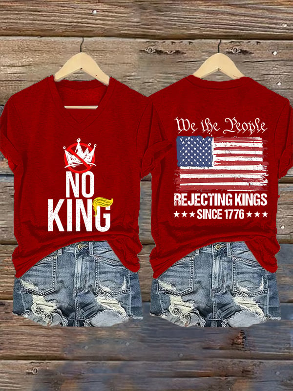 🔥Buy 3 Get 15% Off🔥Women's  No Kings Print T-Shirt